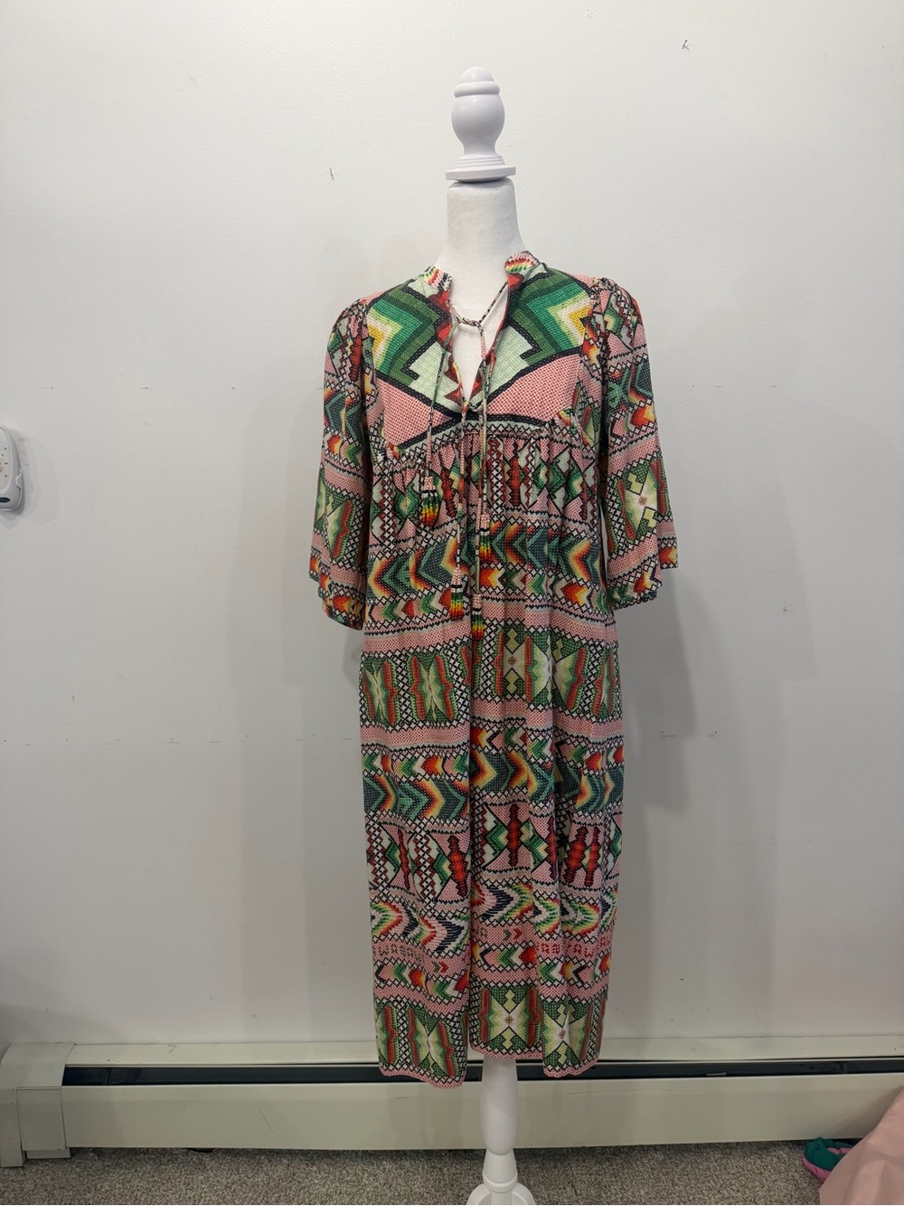 Farm Rio Pink & Green Printed Midi Dress